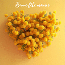 Fleurs dor&eacute;es en c&oelig;ur pour Mamie ch&eacute;rie